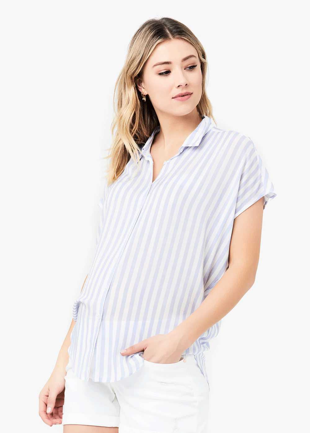 Ingrid+Isabel Quinn Relaxed Maternity Shirt - image 1