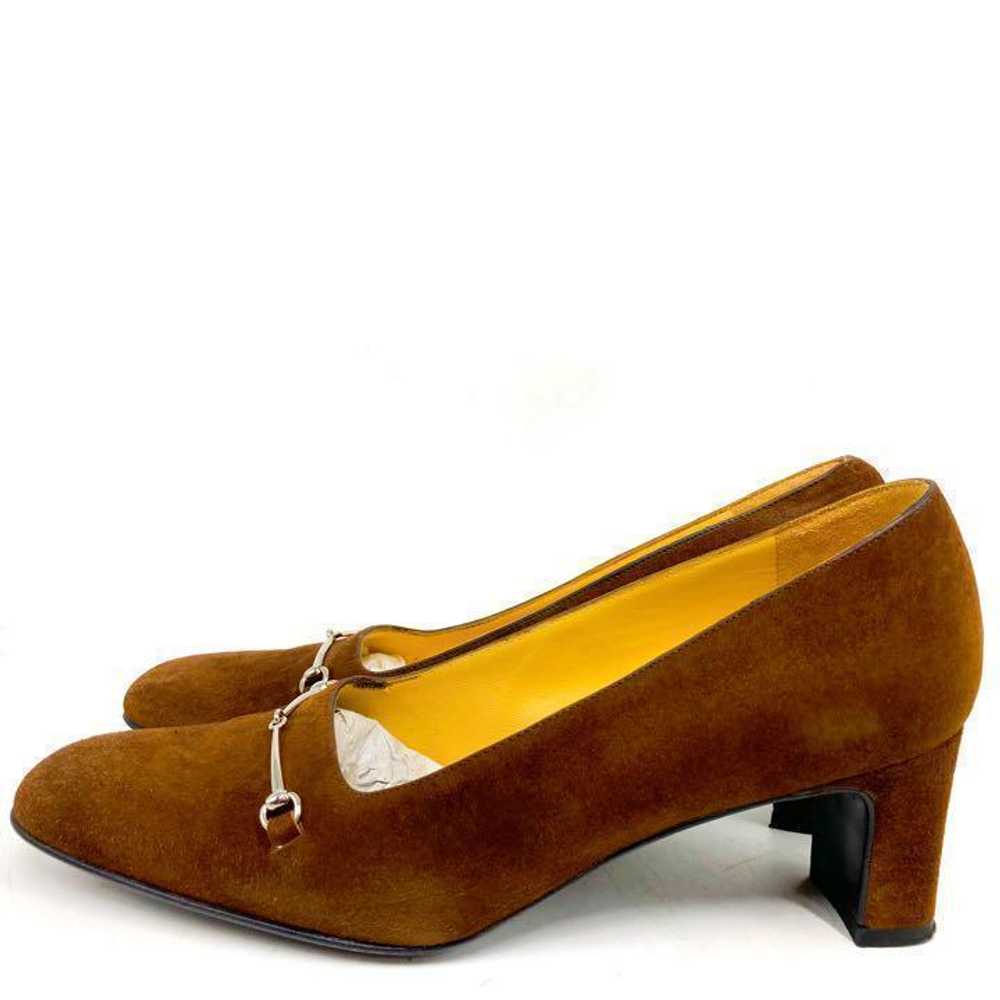 Women 7.5US Gucci Suede Horsebit Pumps With Stora… - image 3