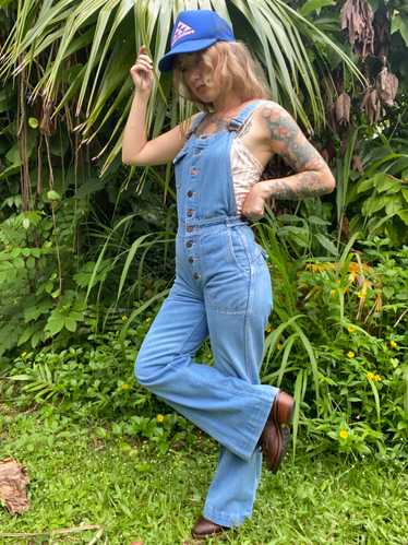 1970s Hang Ten denim overall low back jumpsuit