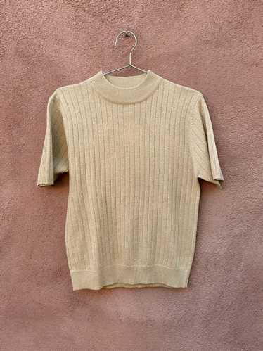 Gold Short Sleeve Sparkle Sweater - Sag Harbor