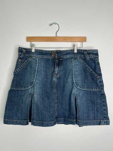 2000s Vintage Mwah Pleated Denim Mini Skirt