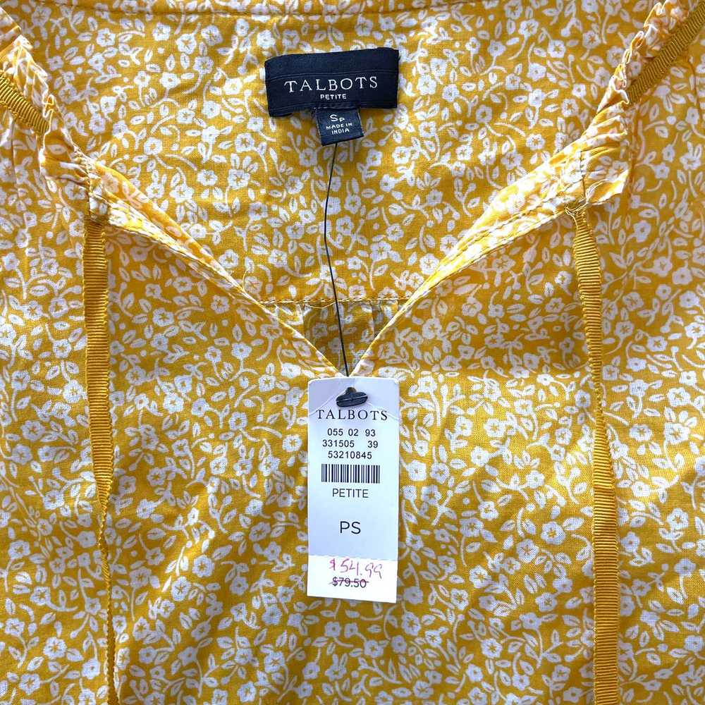 NWT Wmns Talbots 100% Cotton Yellow Floral Loose … - image 2