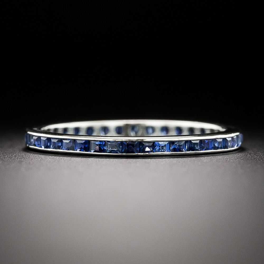 Art Deco-Style Sapphire Eternity Band, Size 7 1/4 - image 1