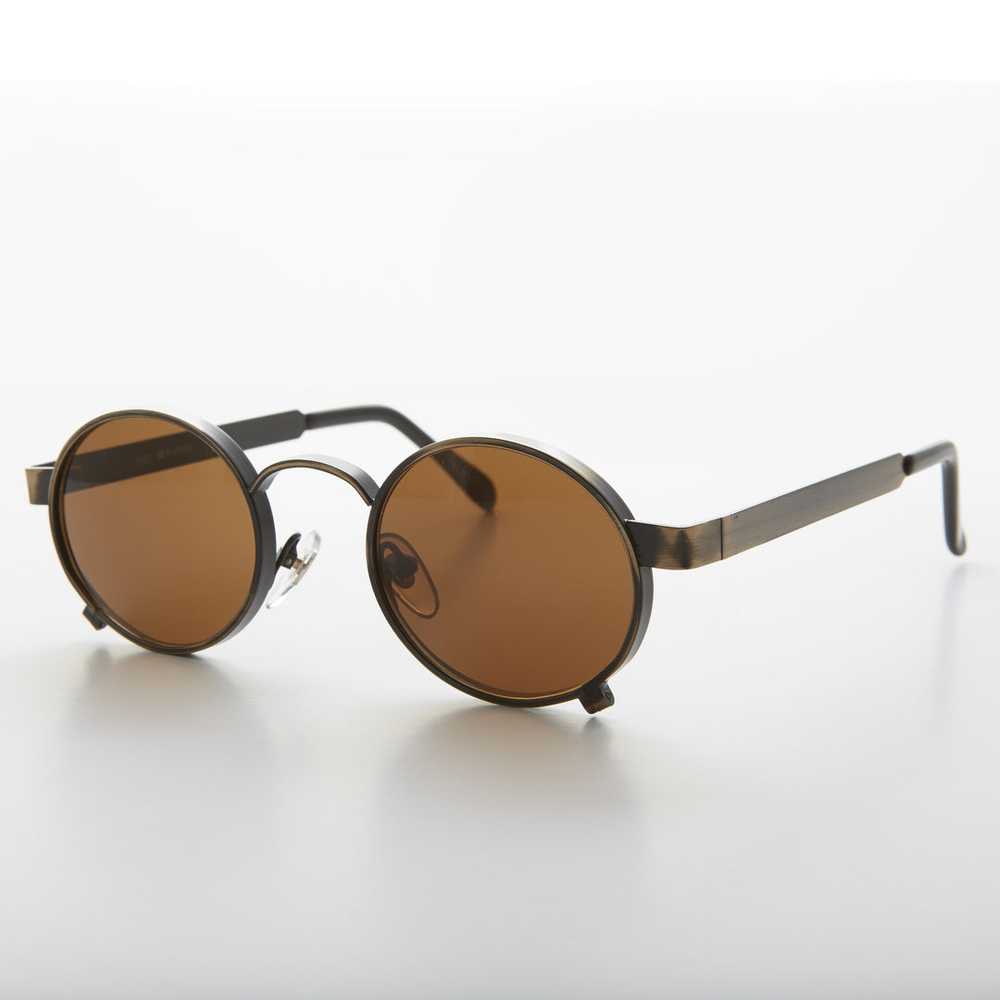 Round Steampunk Vintage Thick Rim Sunglass - Rank… - image 3