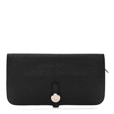 HERMES Togo Dogon Duo Wallet Black