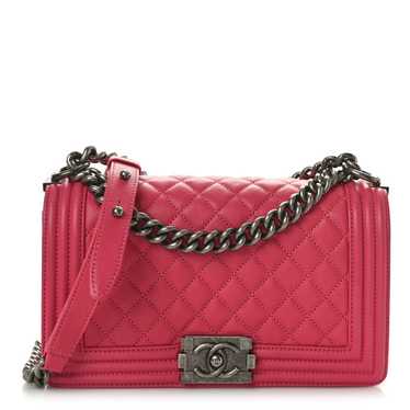 CHANEL Calfskin Quilted Medium Boy Flap Pink