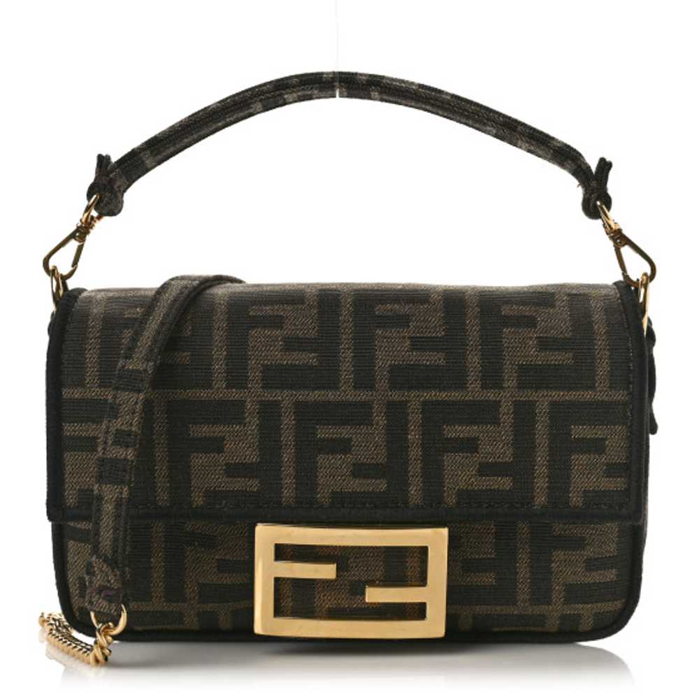 FENDI Fabric Jacquard FF 1974 Mini Baguette Tobac… - image 1