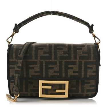 FENDI Fabric Jacquard FF 1974 Mini Baguette Tobac… - image 1