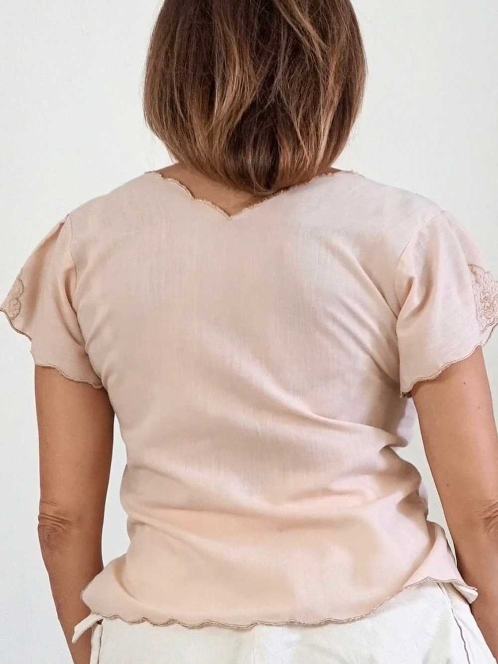 Embroidered Top - Ivory/Sand - image 3