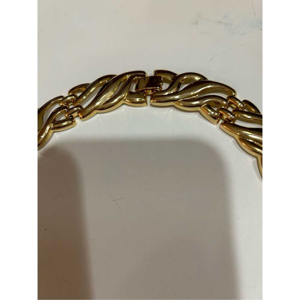 Other Vintage Gold Tone Wide Link choker Necklace… - image 3