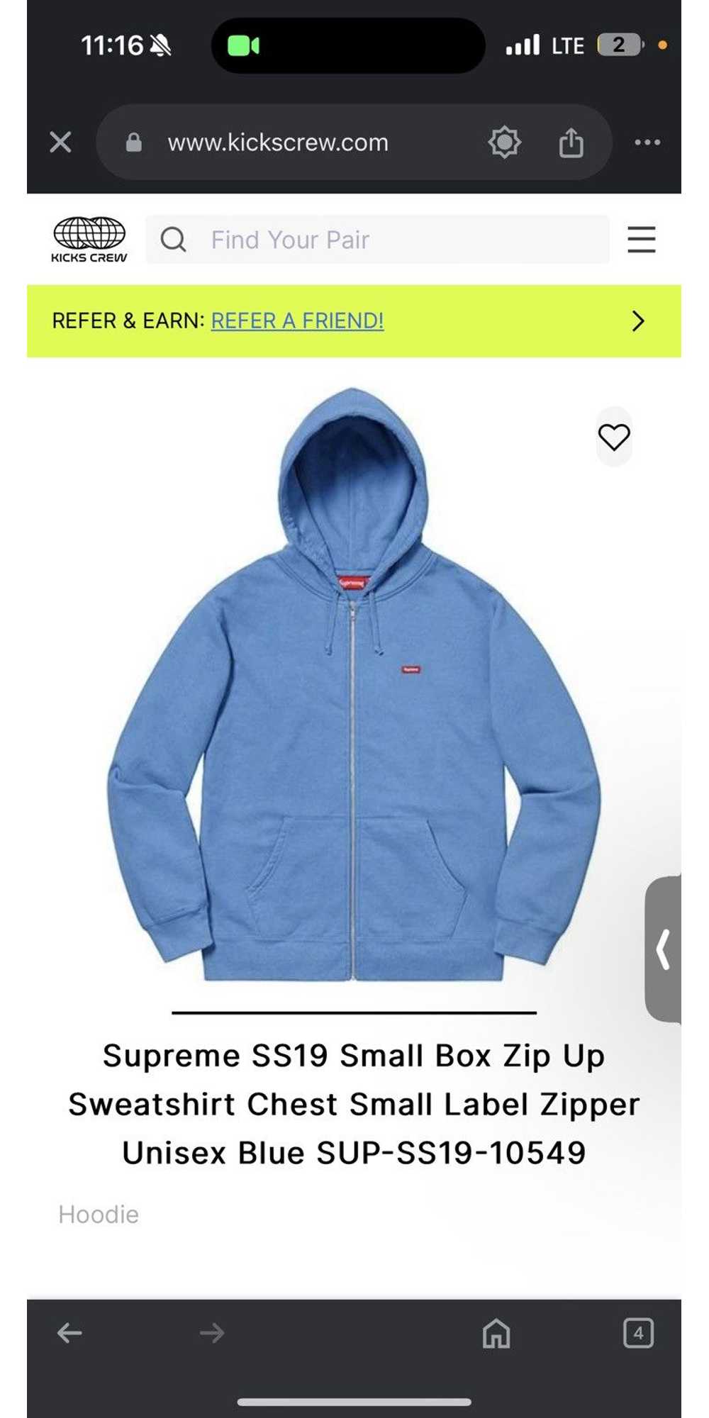 Vintage Supreme small box logo hoodie - image 4