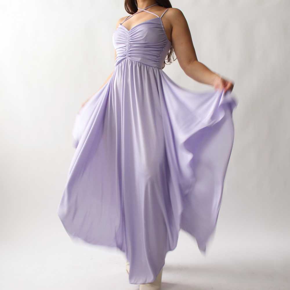 70s Lavender Drape Dress - image 2