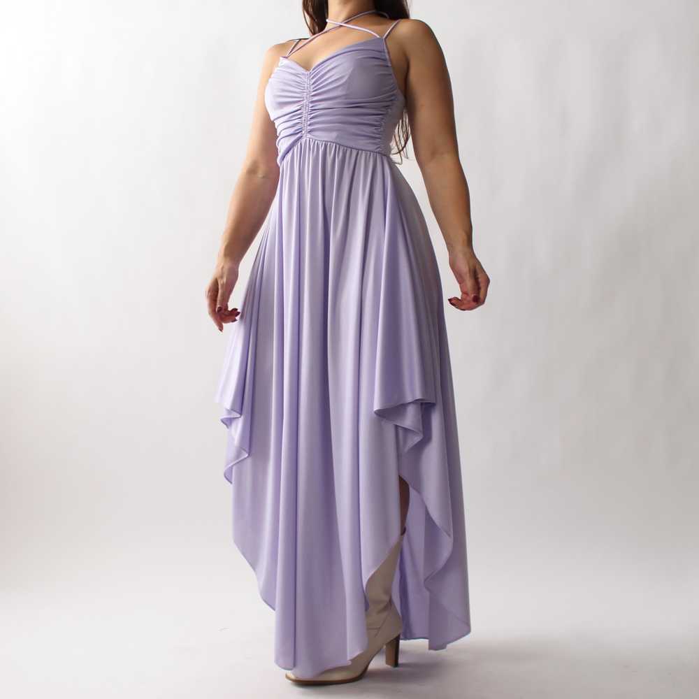 70s Lavender Drape Dress - image 4