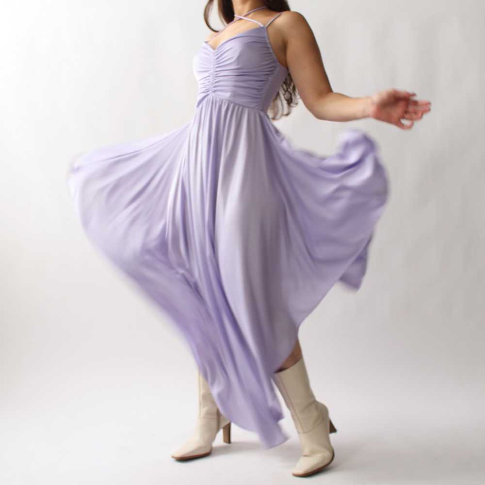 70s Lavender Drape Dress - image 7