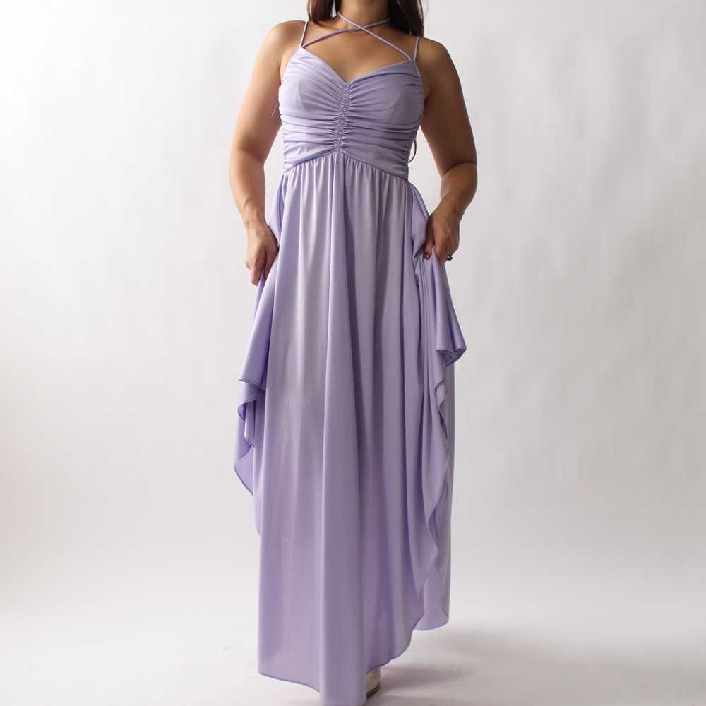 70s Lavender Drape Dress - image 8