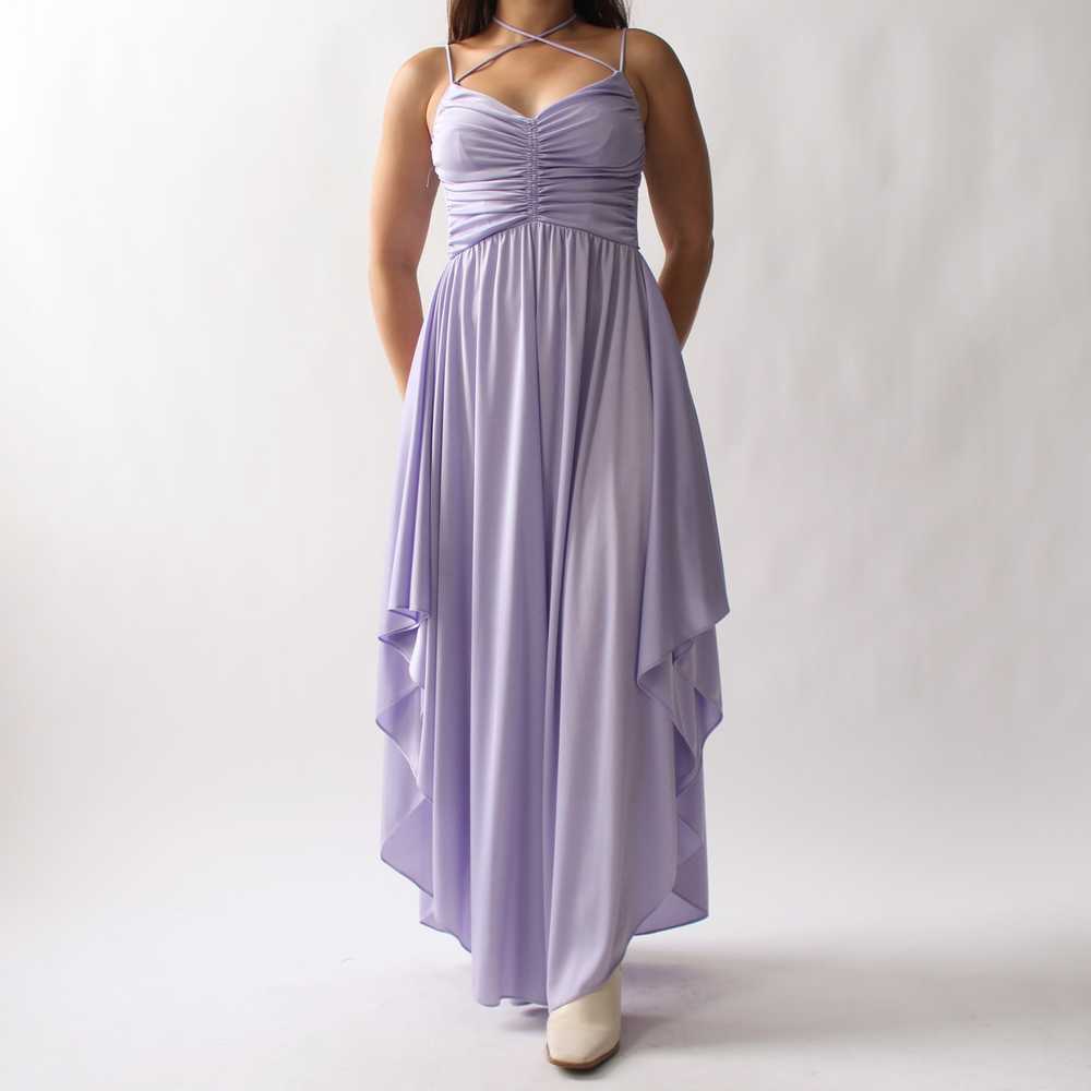 70s Lavender Drape Dress - image 9