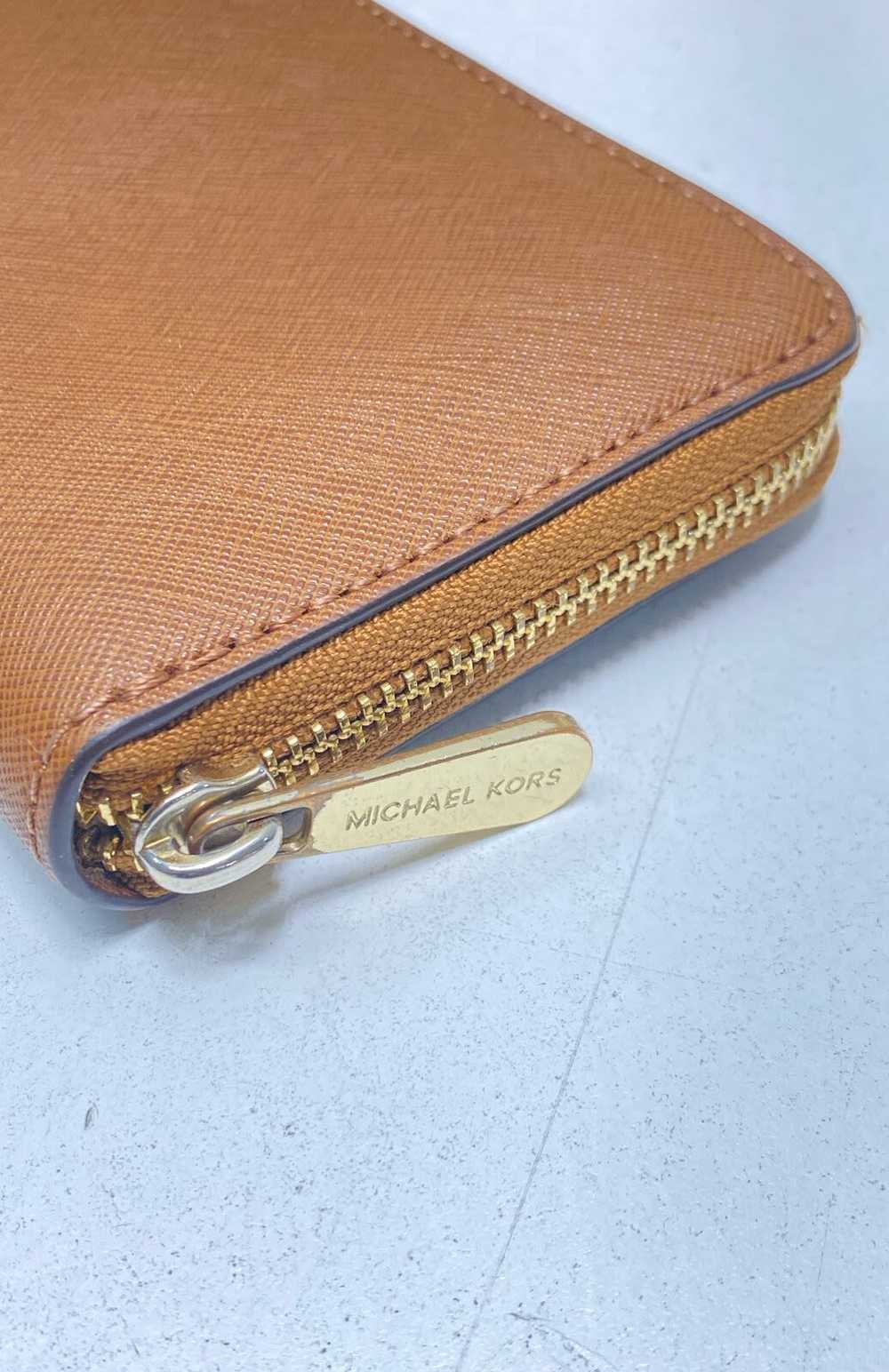 Michael Kors Brown Leather Zip Around Wallet - image 4