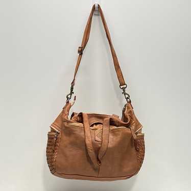 Kompanero Brown Woven Leather Large Hobo Shoulder… - image 1