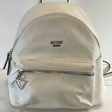 Guess White Faux Leather Backpack