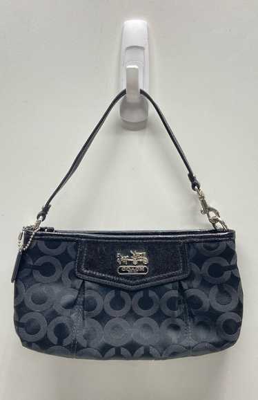 Coach Monogram Signature Top Zip Wristlet Black