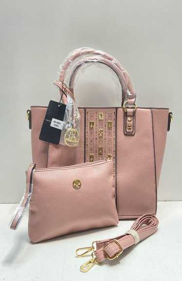 Bella Rose Embellished Shoulder Tote Dusty Pink