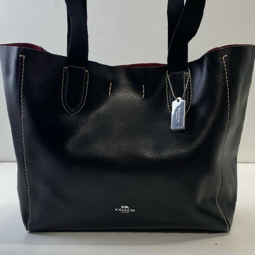 Coach Leather Derby Tote Bag Black - image 1