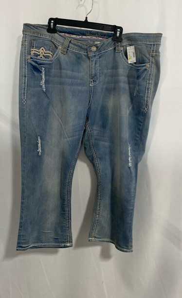 NWT Maurices Womens Blue Distressed Medium Wash De