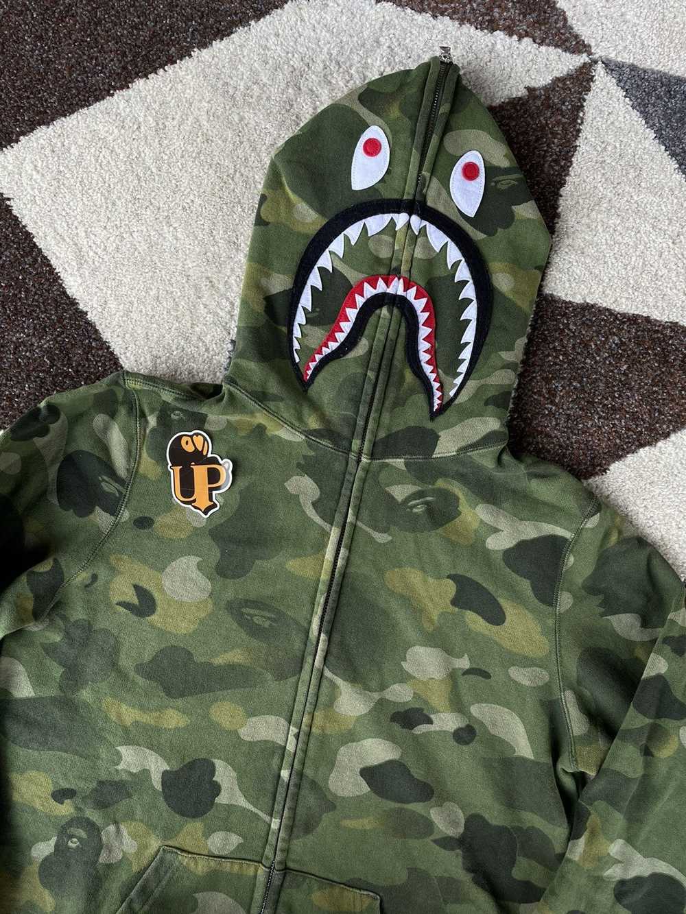 Bape Bape Green Camo Shark Fullzip Hoodie - image 2