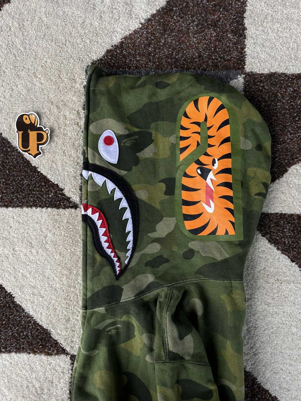 Bape Bape Green Camo Shark Fullzip Hoodie - image 4