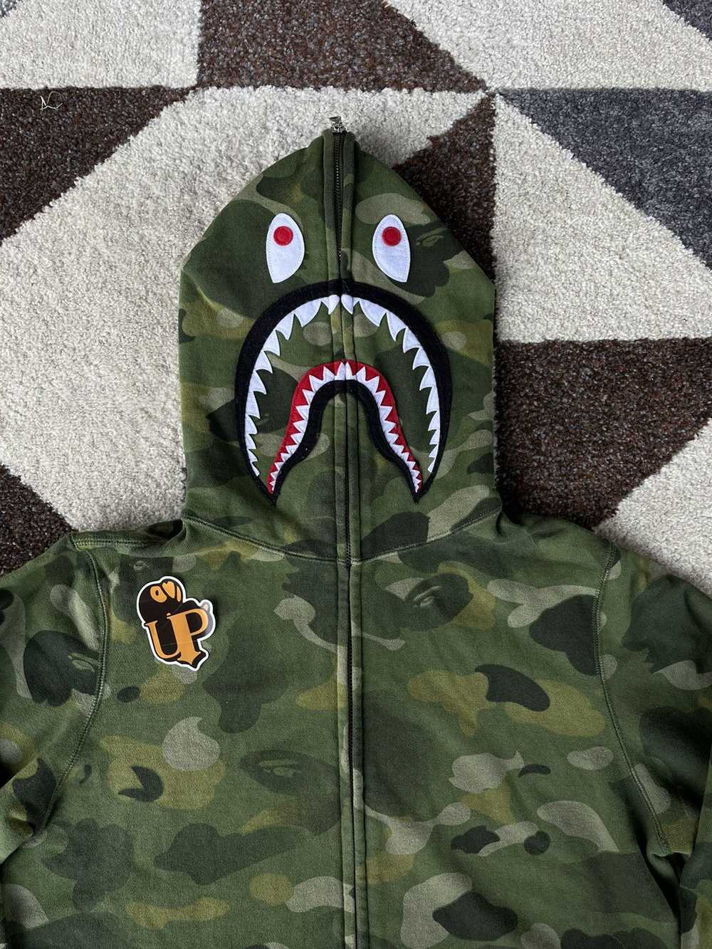 Bape Bape Green Camo Shark Fullzip Hoodie - image 5