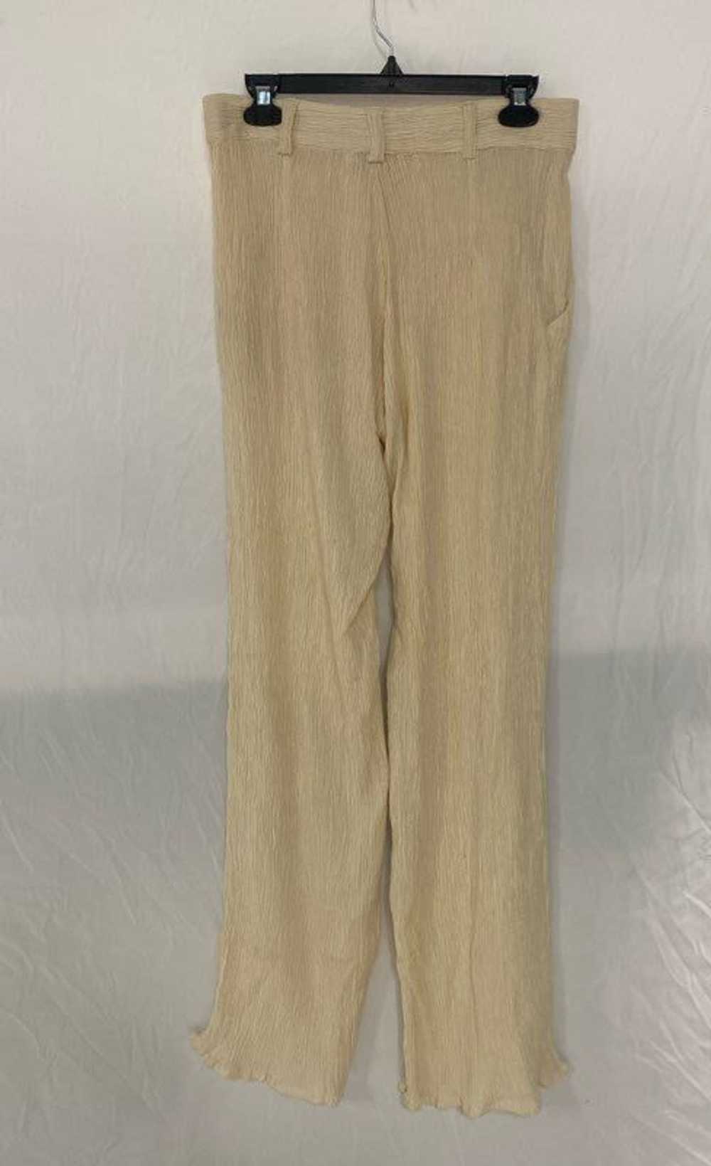 Savannah Morrow Beige Pleated Silk Blend Pants M … - image 2