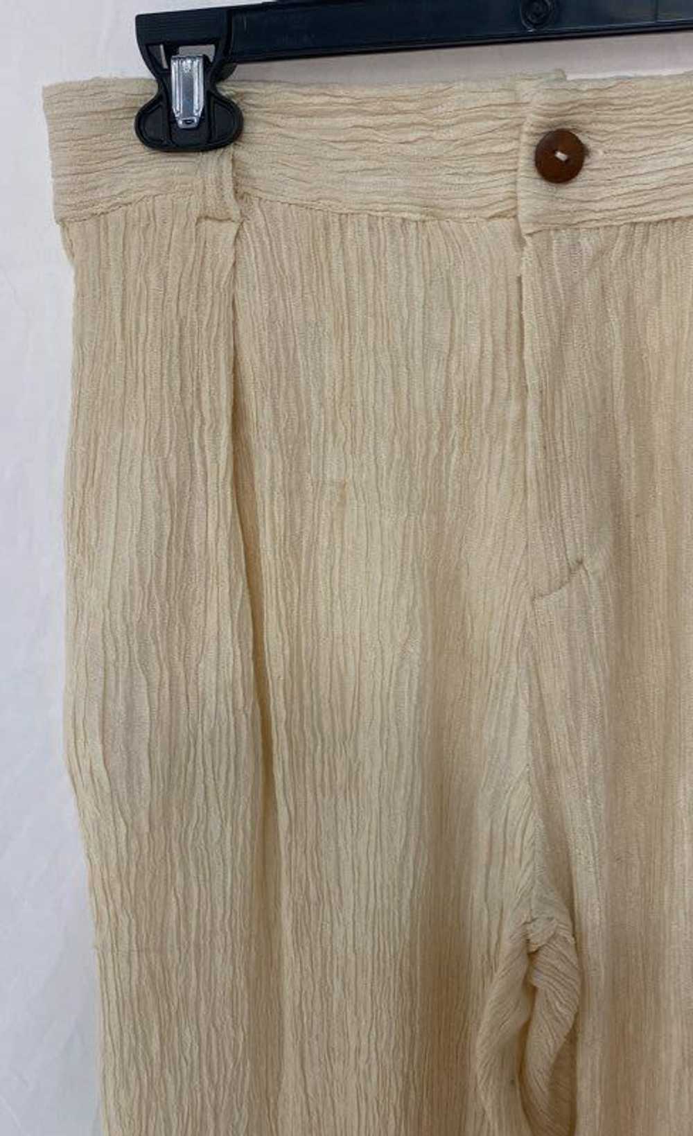 Savannah Morrow Beige Pleated Silk Blend Pants M … - image 6