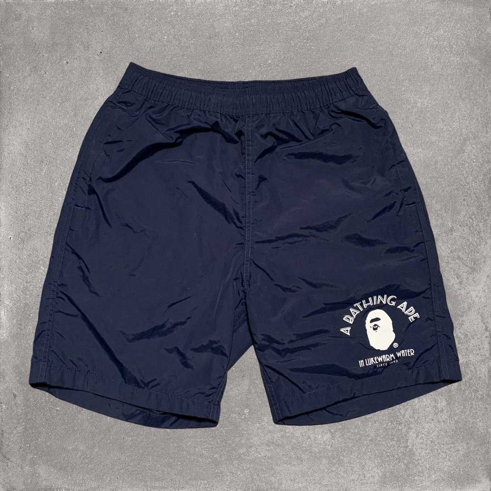 Bape Bape Small Shorts Navy Blue Nylon Beach Shor… - image 1