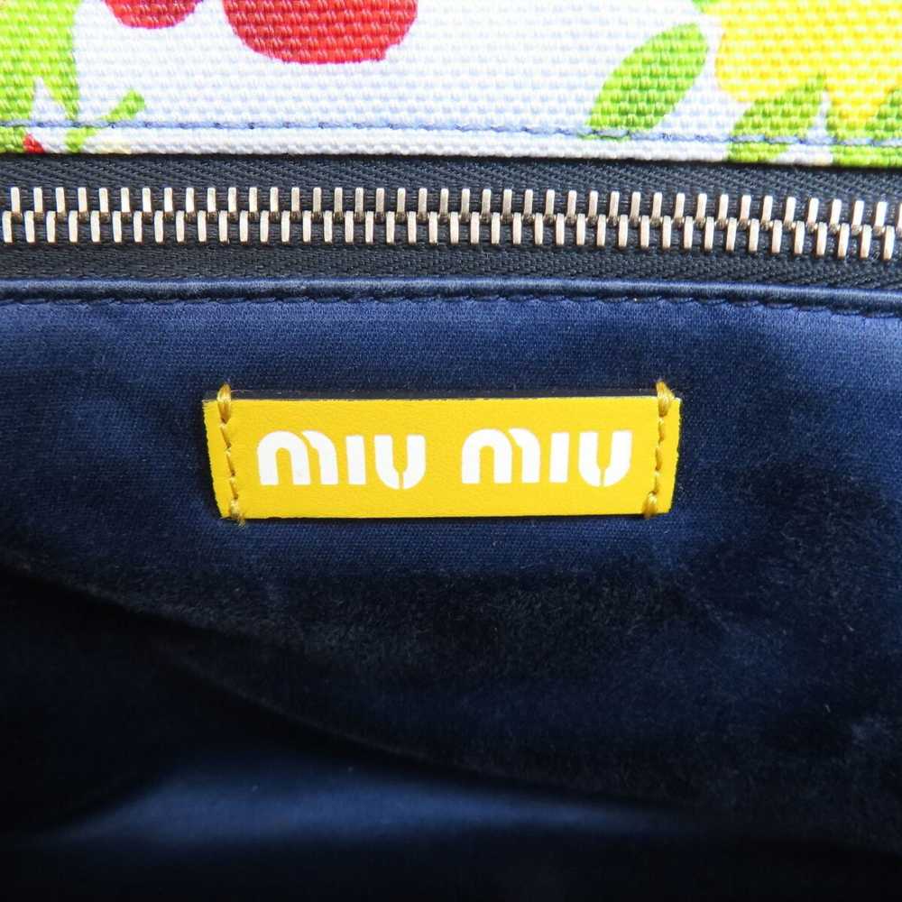 Miu Miu Miu Miu Miu Flower Motif Handbag Canvas W… - image 6