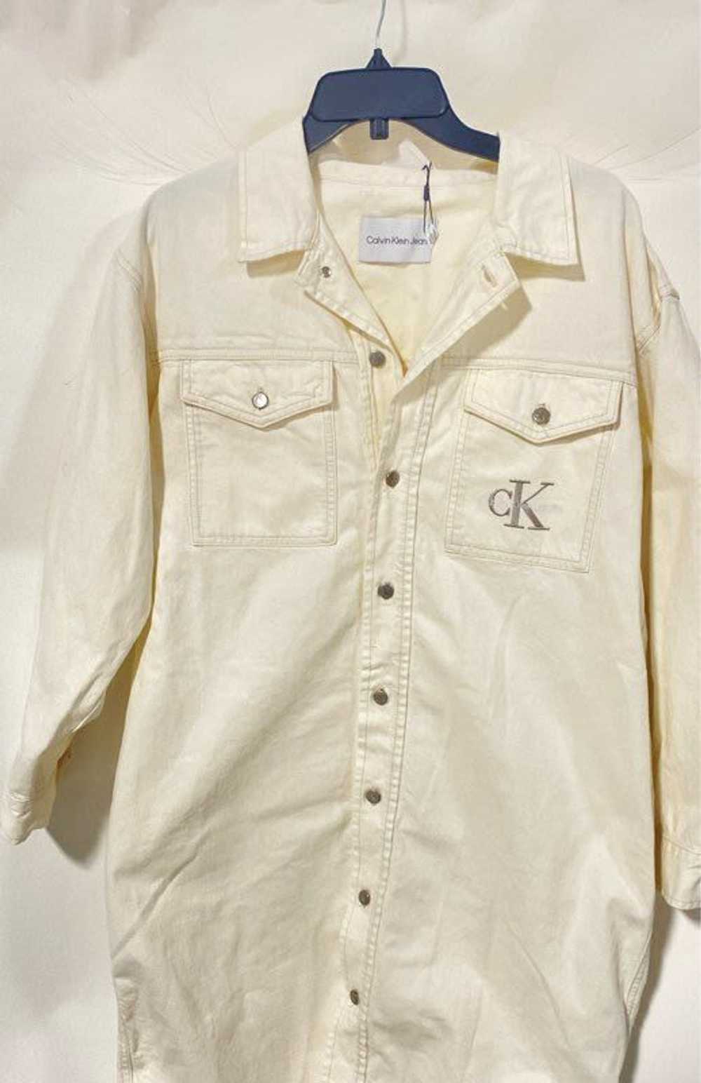 NWT Calvin Klein Womens White Long Sleeves Pocket… - image 3