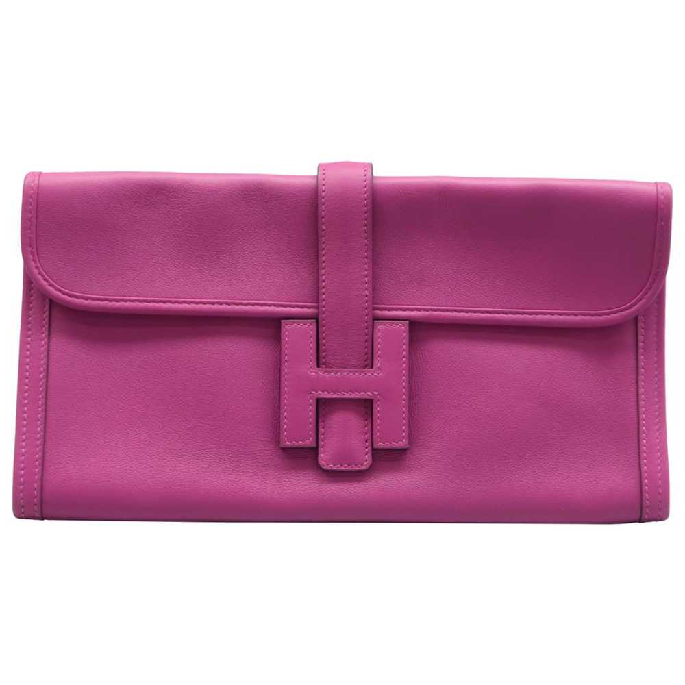 Hermès Jige leather clutch bag - image 1