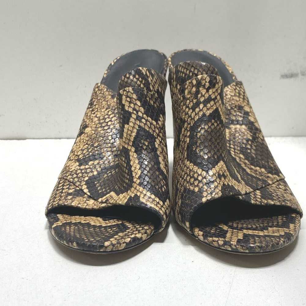 Vince Leather Snake Embossed Mule Sandals Brown 11 - image 2