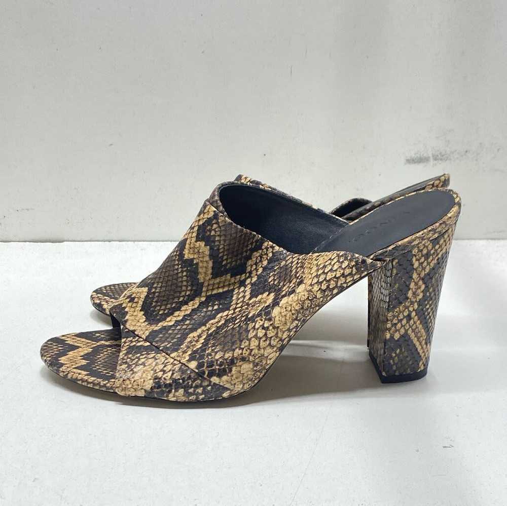 Vince Leather Snake Embossed Mule Sandals Brown 11 - image 3