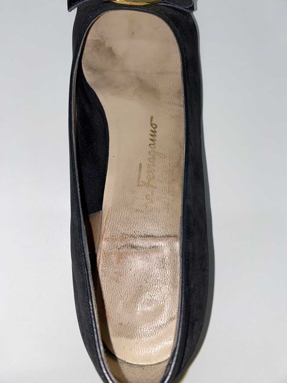 Authentic Salvatore Ferragamo Black Suede Flat W 7 - image 6