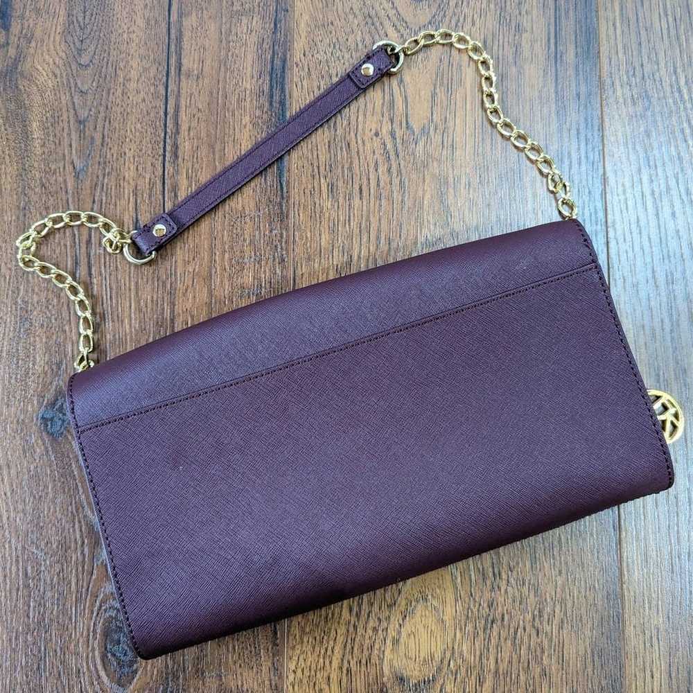 DKNY Saffiano Envelope Purse Clutch Bordeaux - image 8