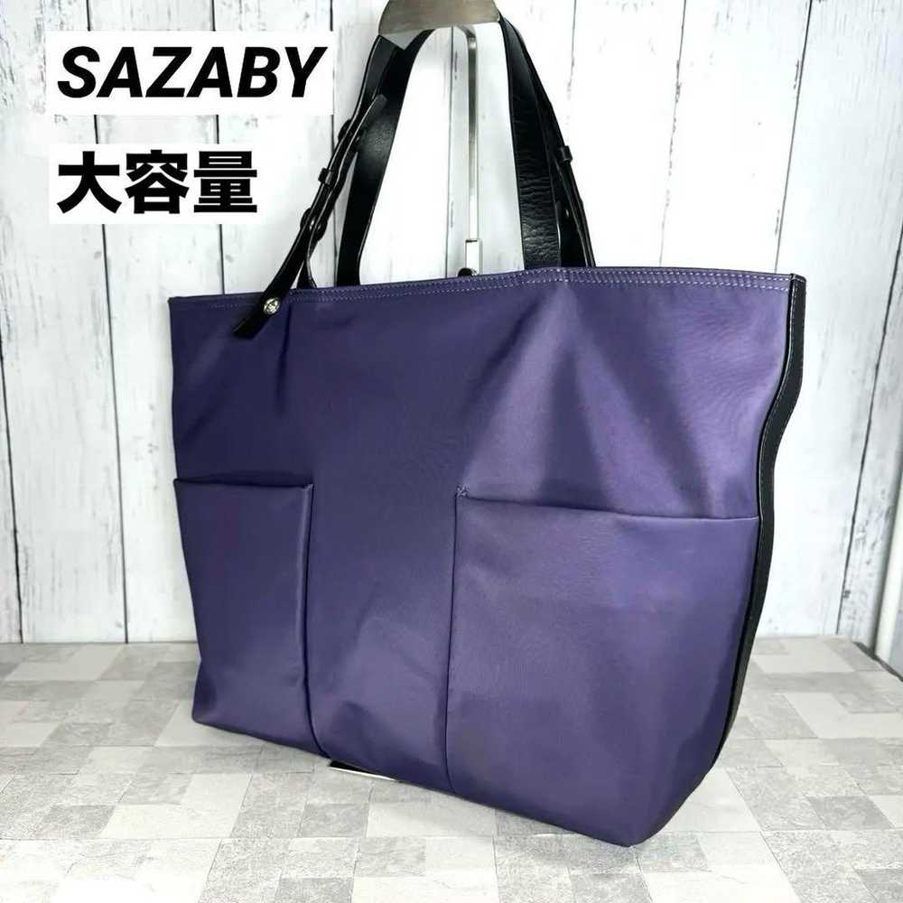 【SAZABY】Tote Bag Handbag Nylon Purple Large Capac… - image 1