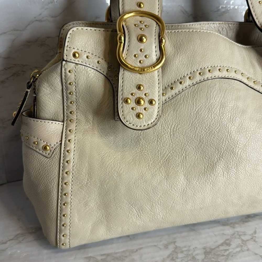 Michael kors ladies pebbled gold hardware studded… - image 3