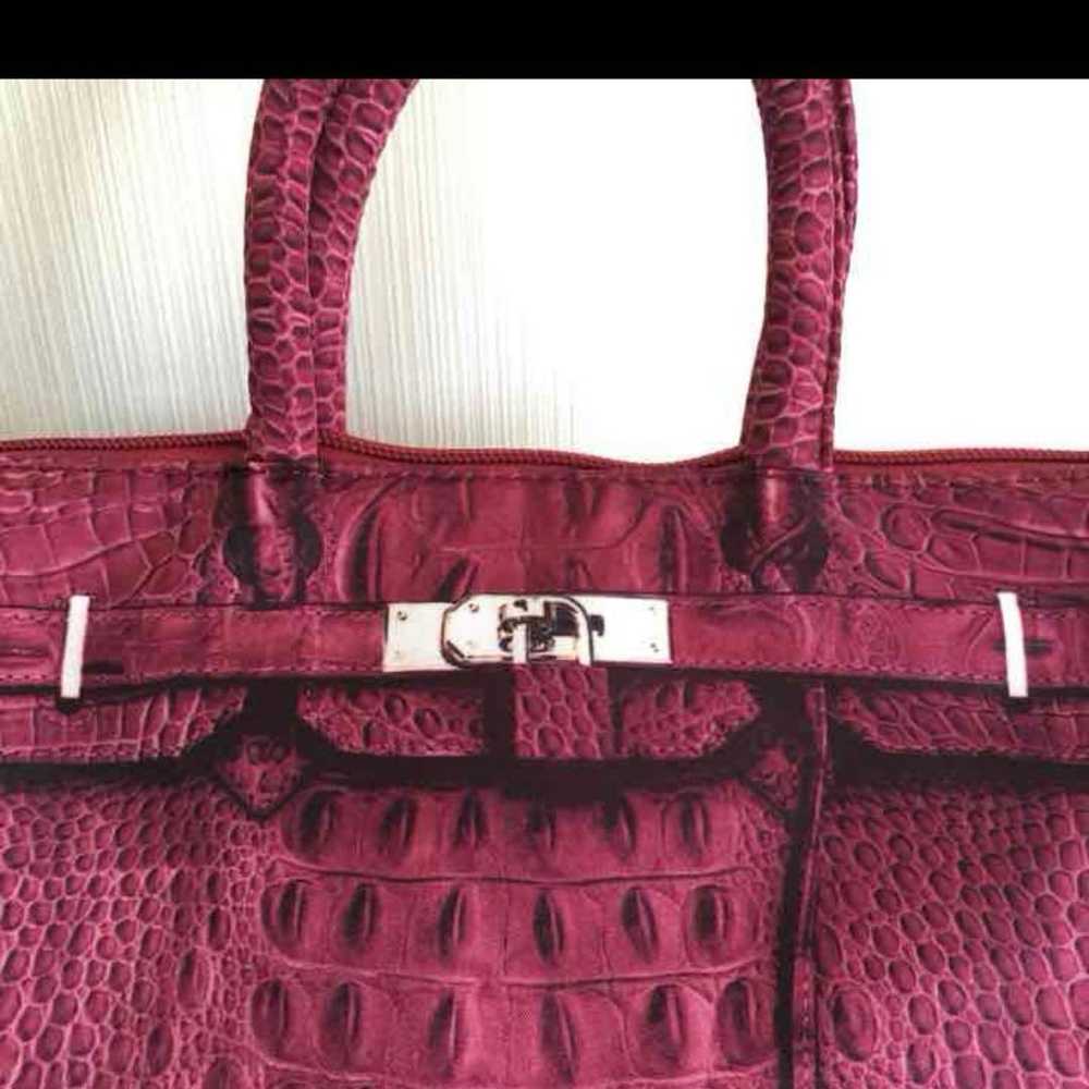 Women's crocodile Birkin fabric print bag. - image 2