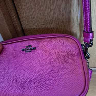 Coach shoulder bag, pink, leather, only used once. - image 1