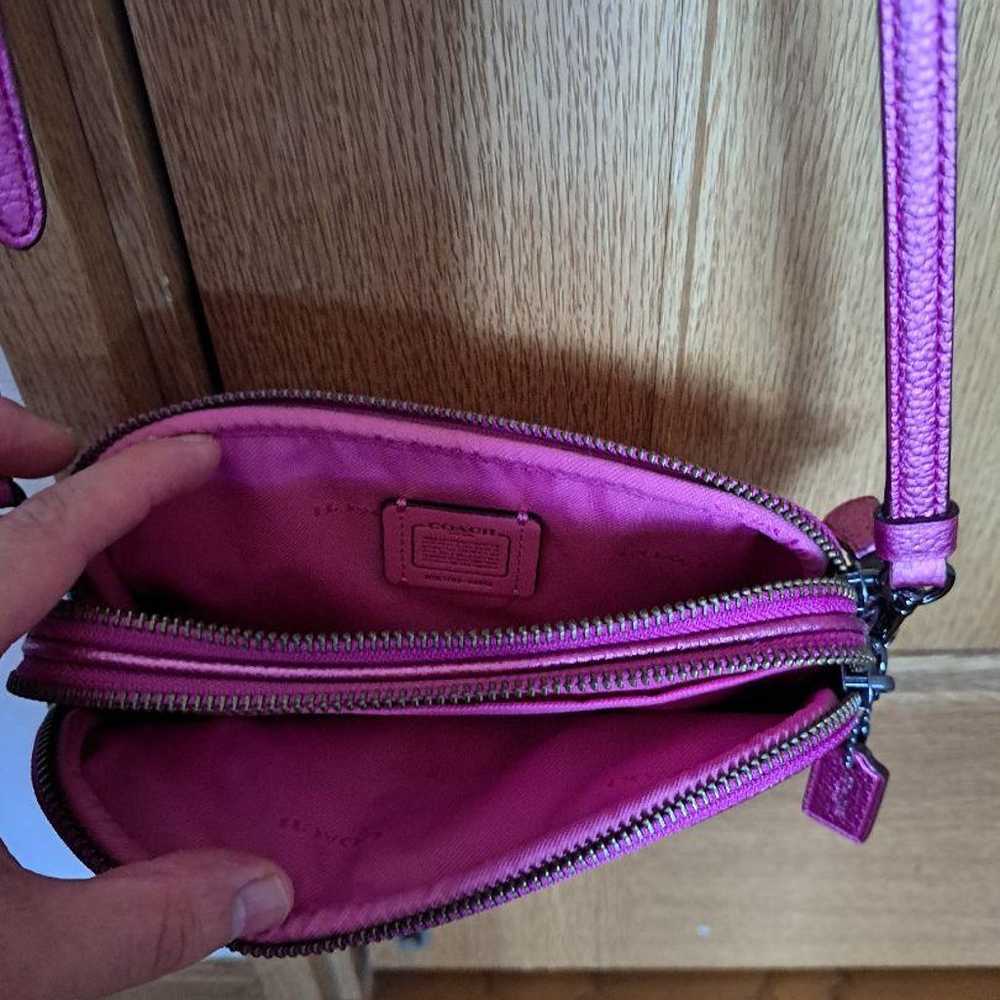 Coach shoulder bag, pink, leather, only used once. - image 2