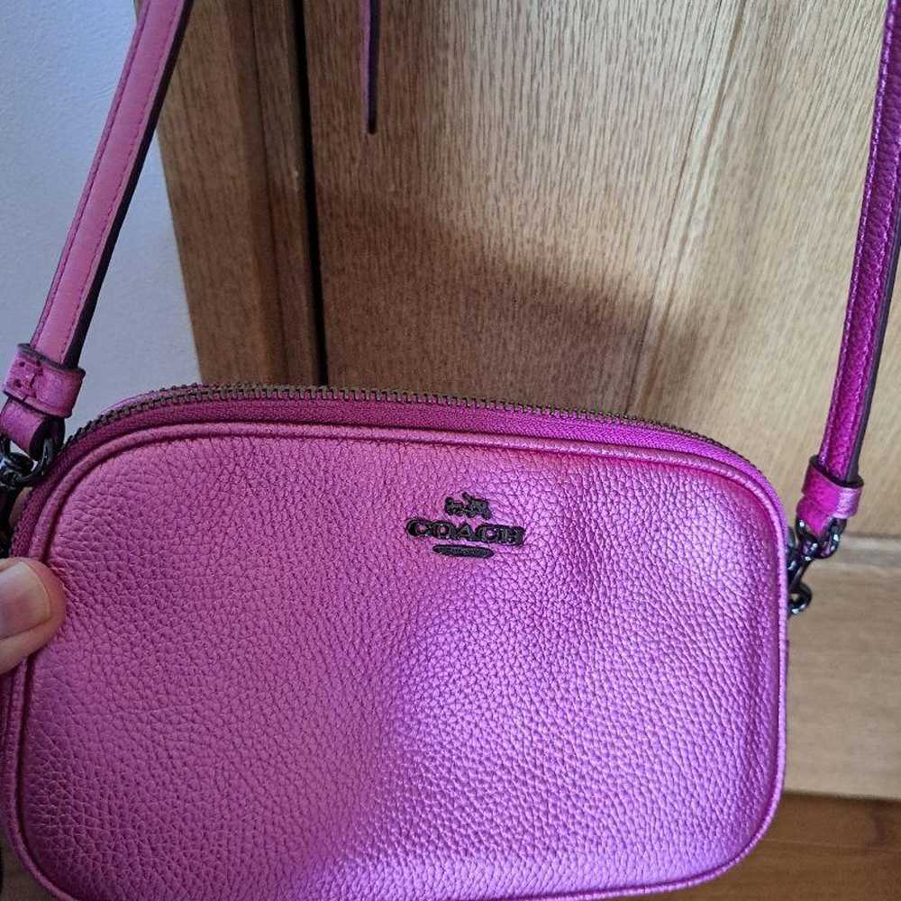 Coach shoulder bag, pink, leather, only used once. - image 3