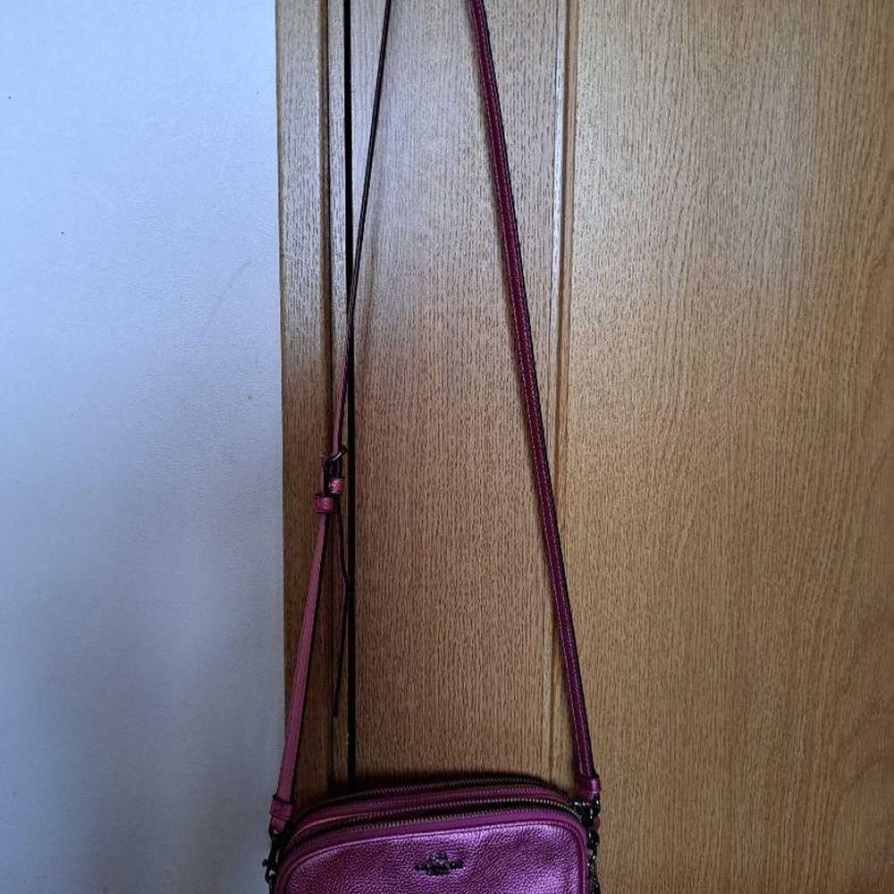 Coach shoulder bag, pink, leather, only used once. - image 4