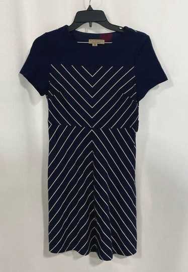 Burberry London Burberry Navy Blue Pinstripe Cross