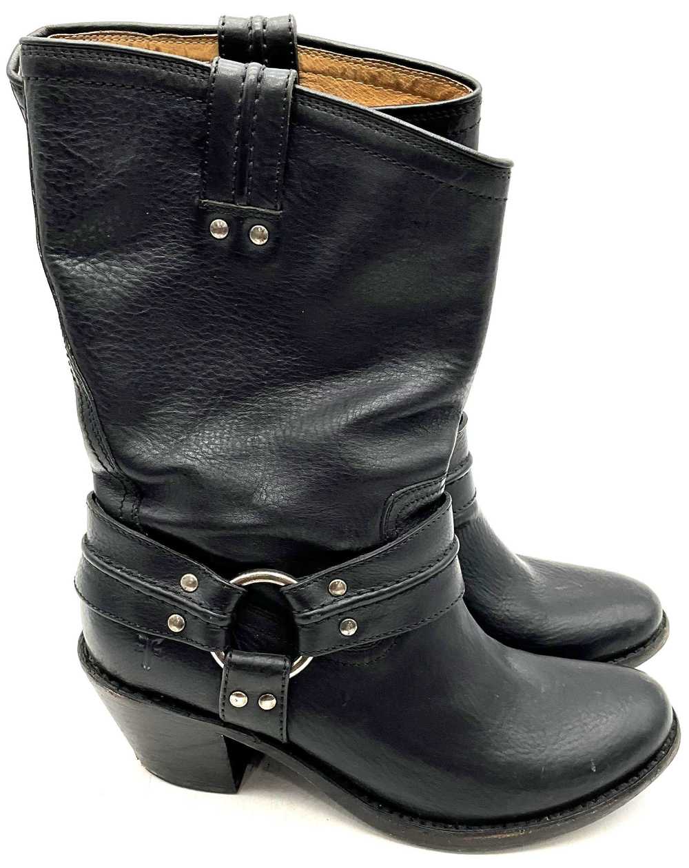 Frye Black Leather Carmen Harness Motorcycle Boot… - image 4