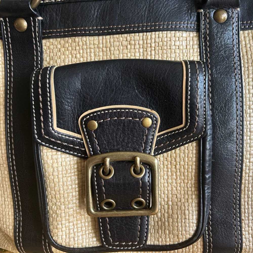 Vintage Coach Leather & Straw - image 1